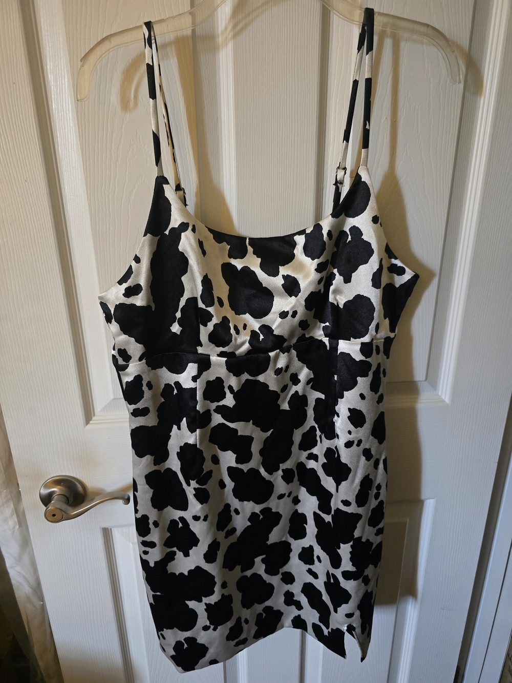 wild fable Black and White Cowprint Mini Slip Dress